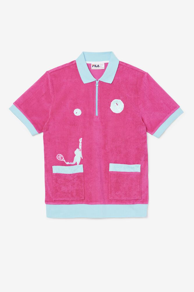 Fila Kapueo Polo Pink - Mens - 87301CVTQ